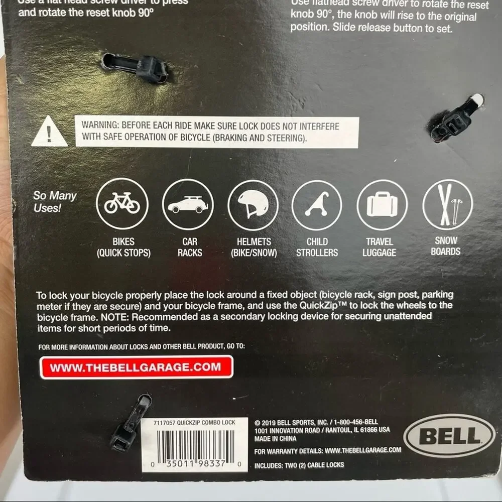 Bell Quickzip combo lock 20